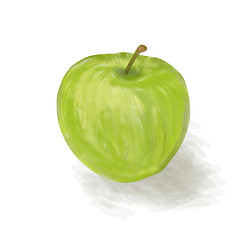 Image showing a green apple on a white background