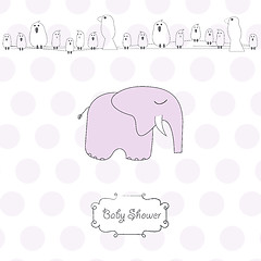 Image showing romantic baby girl announcement card