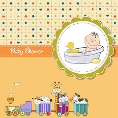 Image showing funny cartoon baby shower card