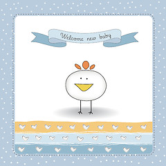 Image showing new baby announcement card with chicken