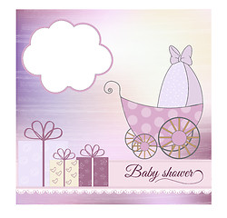 Image showing baby girl announcement card