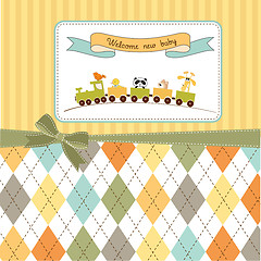 Image showing baby  shower card with toy train