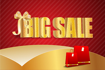 Image showing 3D big sale, made of pure, beautiful luxury gold