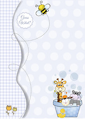 Image showing baby boy shower card