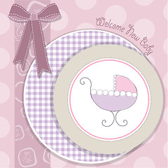 Image showing delicate baby girl announcement card