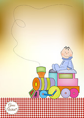 Image showing customizable birthday greeting card with train