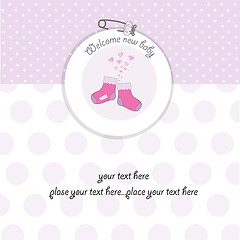 Image showing new baby girl shower card