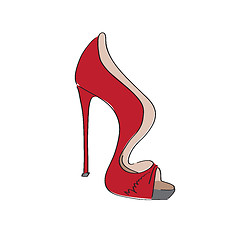 Image showing Shoes on a high heel isolated on white background