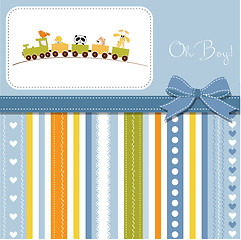 Image showing baby  shower card with toy train