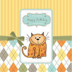 Image showing new baby shower card with cat