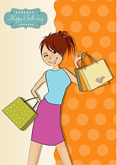 Image showing pretty girl at shopping