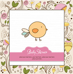 Image showing new baby announcement card with chicken
