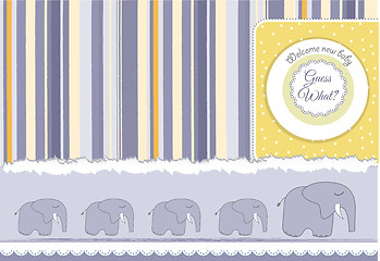 Image showing new baby announcement card with elephant