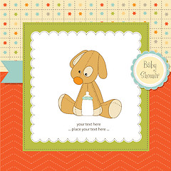 Image showing baby shower card with puppy toy