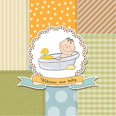 Image showing baby boy shower card