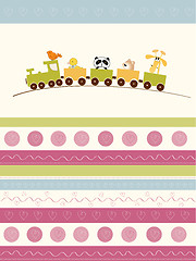 Image showing baby  shower card with toy train
