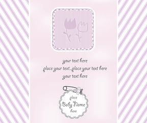 Image showing baby girl shower card