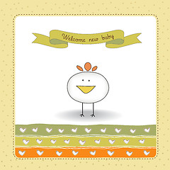 Image showing new baby announcement card with chicken