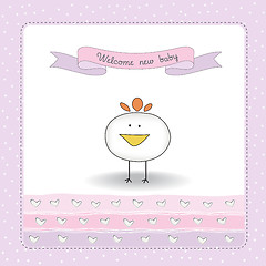 Image showing new baby announcement card with chicken