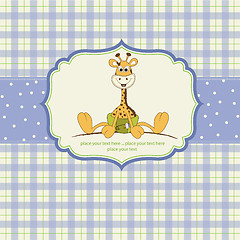 Image showing baby shower card with baby giraffe