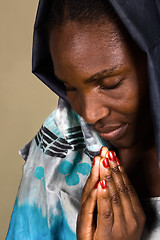 Image showing African Christian woman