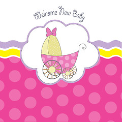 Image showing baby girl announcement card