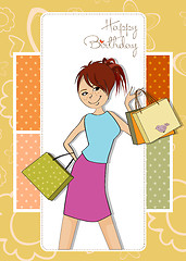 Image showing pretty girl at shopping