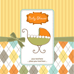 Image showing baby shower card with stroller