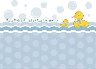 Image showing baby shower card with duck toys