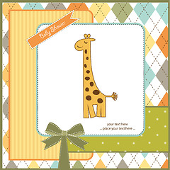 Image showing new baby announcement card with giraffe