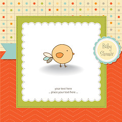 Image showing new baby announcement card with chicken