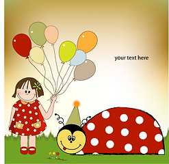 Image showing happy birthday card with ladybug