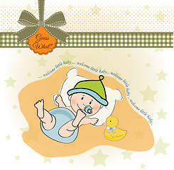 Image showing baby boy shower card