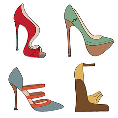 Image showing items shoes set on a high heel isolated on white background