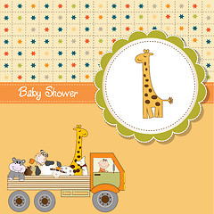 Image showing funny cartoon baby shower card