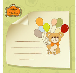 Image showing baby shower card with cute teddy bear