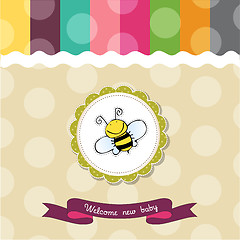 Image showing baby shower card with funny little bee