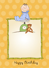 Image showing baby boy shower announcement