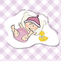 Image showing baby girl shower card