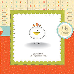 Image showing new baby announcement card with chicken