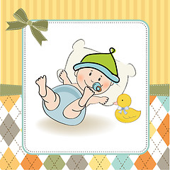 Image showing baby boy shower card