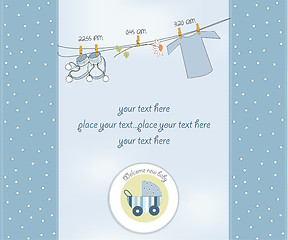 Image showing new baby boy shower card