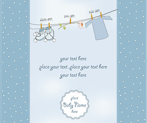 Image showing new baby boy shower card