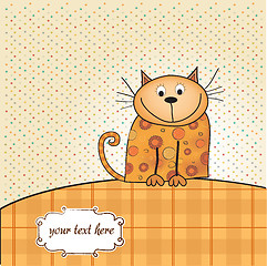 Image showing new baby shower card with cat