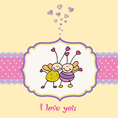 Image showing love card with bees