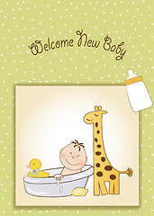 Image showing baby boy shower card