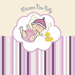 Image showing baby girl shower card