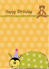 Image showing happy birthday card with ladybug