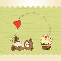 Image showing cute love card with teddy bear