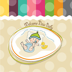 Image showing baby boy shower card